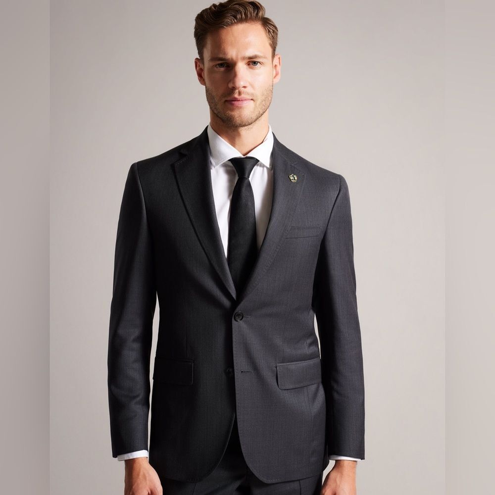 Ted Baker Men’s Endurance Gray Micro Tweed Wool Two Button Blazer- Size 40R